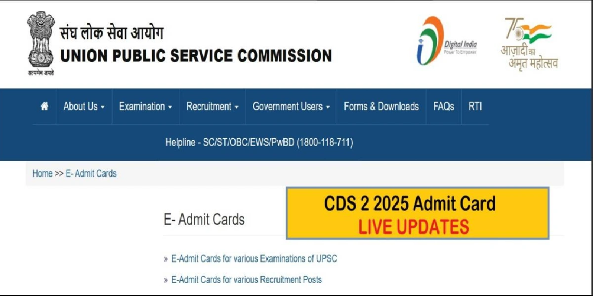UPSC CDS 2 Admit Card 2025
