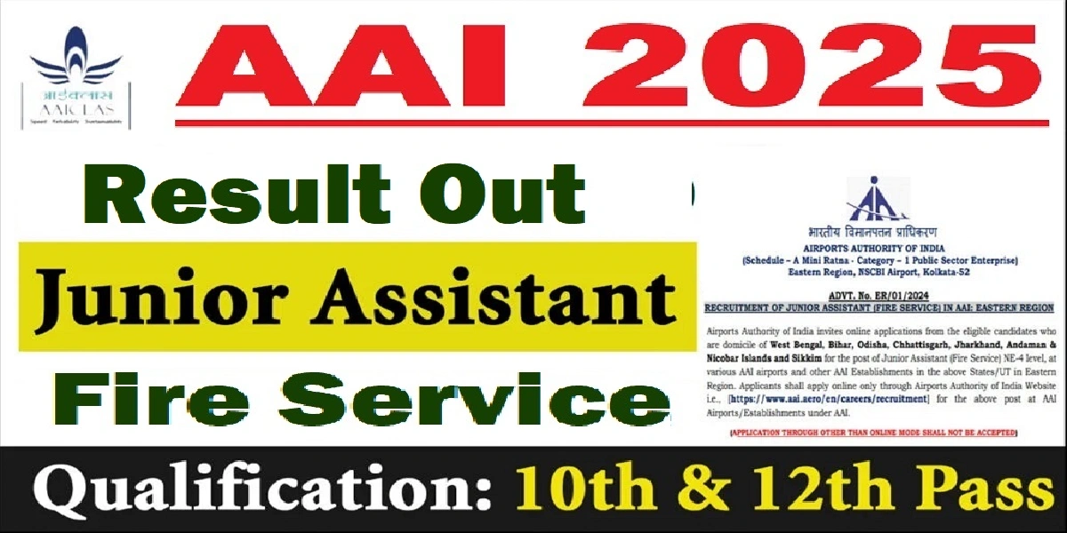 AAI Junior Assistant Result 2025