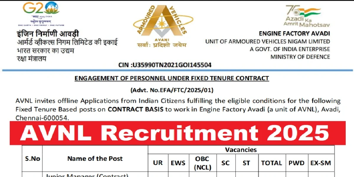 AVNL Recruitment 2025