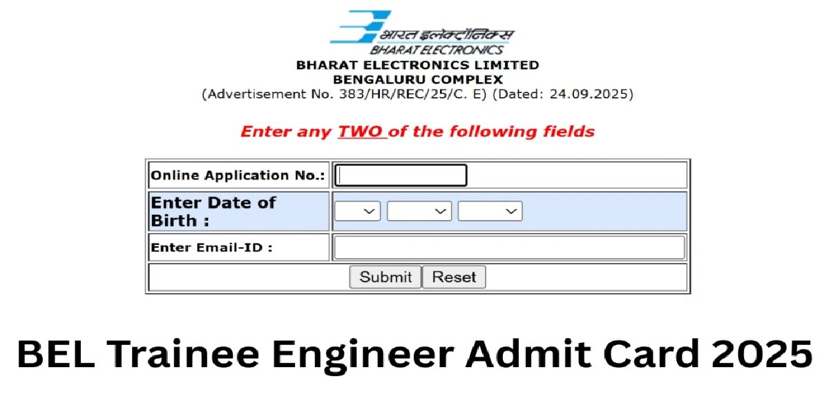 BEL Traniee Engineer Admit Card 2025