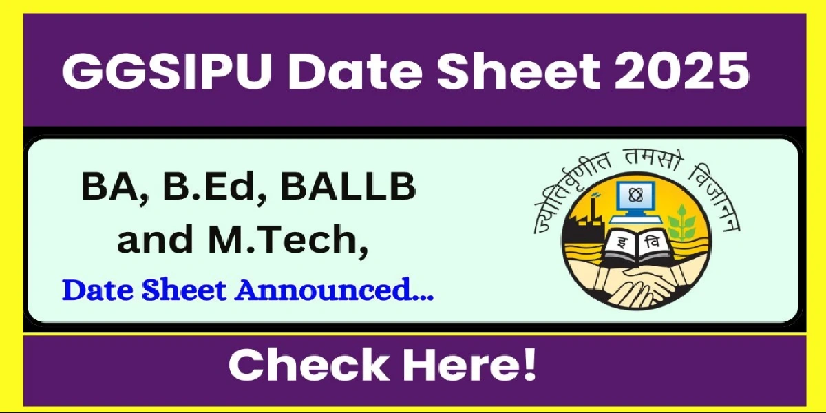 GGSIPU Date Sheet 2025