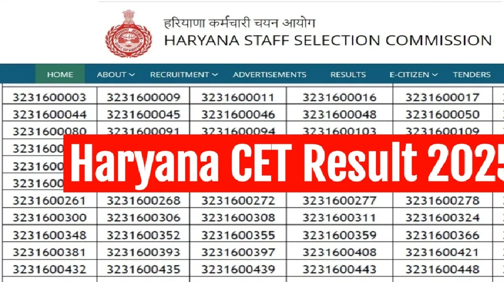 HSSC CET Result 2025