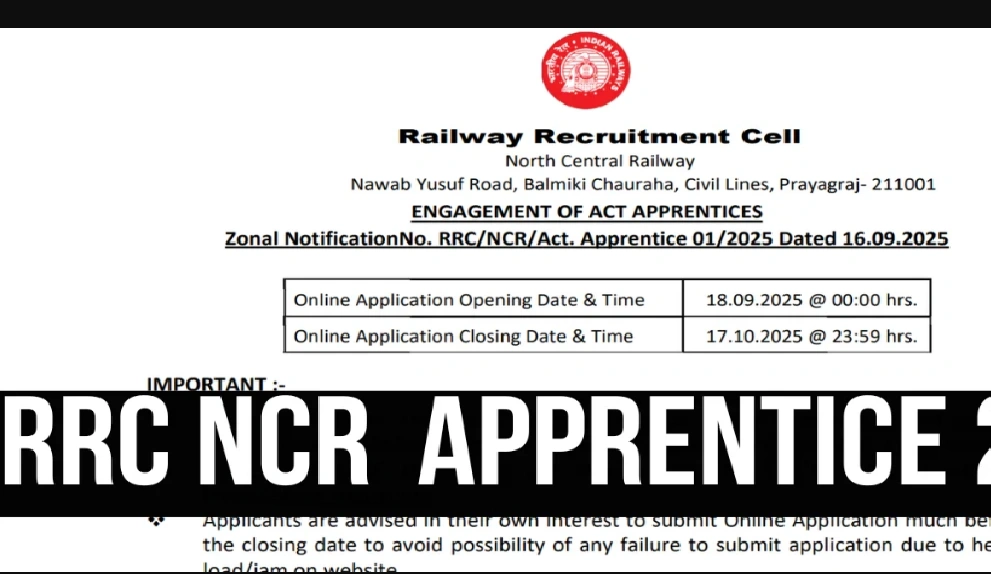 North Central Railway NCR Recruitment 2025