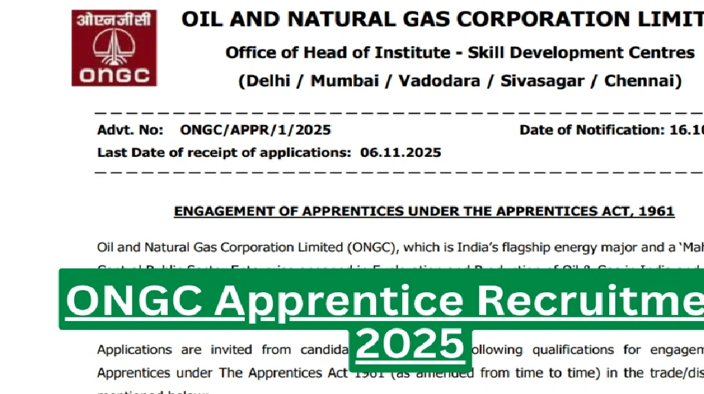 ONGC Apprentice Form 2025