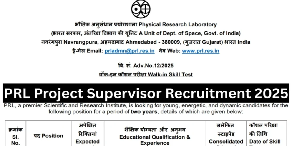 PRL Recruitment 2025