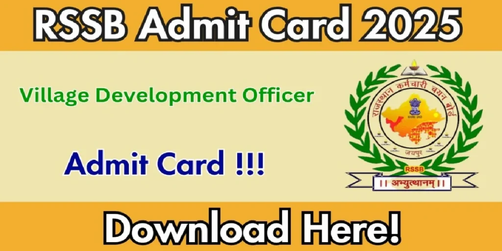 RSSB VDO Admit Card 2025