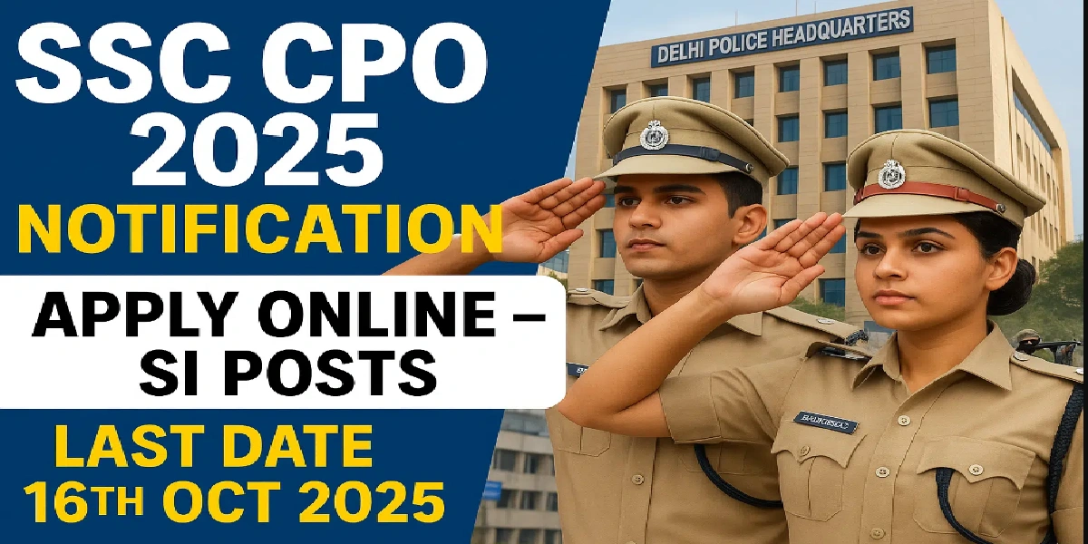 SSC CPO Sub Inspector Online Form 2025
