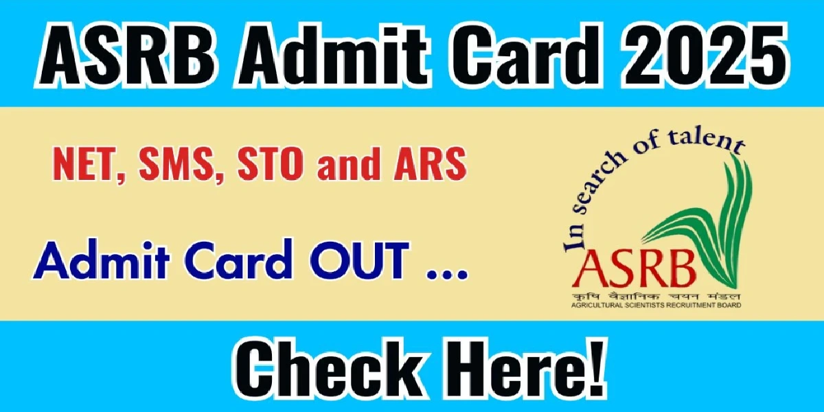 ASRB SMS and Other Posts Admit Card 2025
