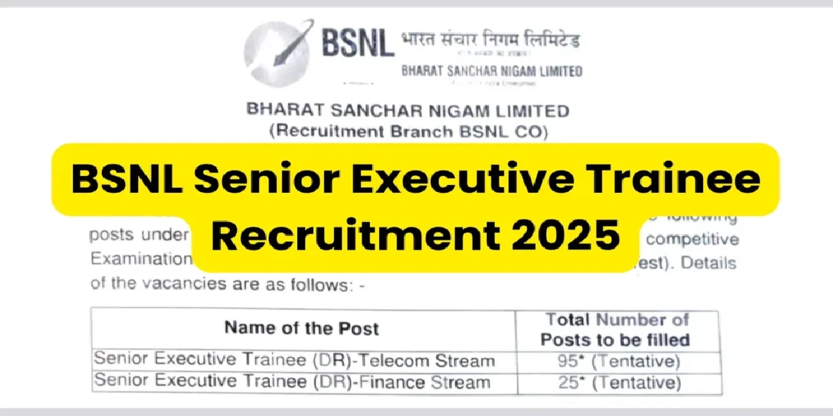 BSNL Senior Executive Trainee Online Form 2025