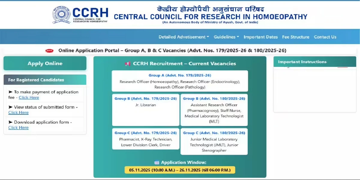CCRH Group A, B, and C Online Form 2025