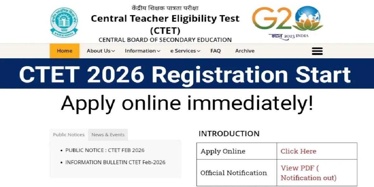 CTET 2026 Registration
