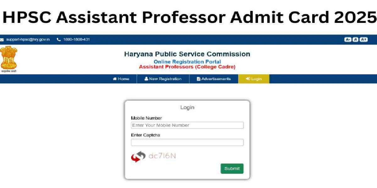HPSC Assistant Professor Admit Card 2025