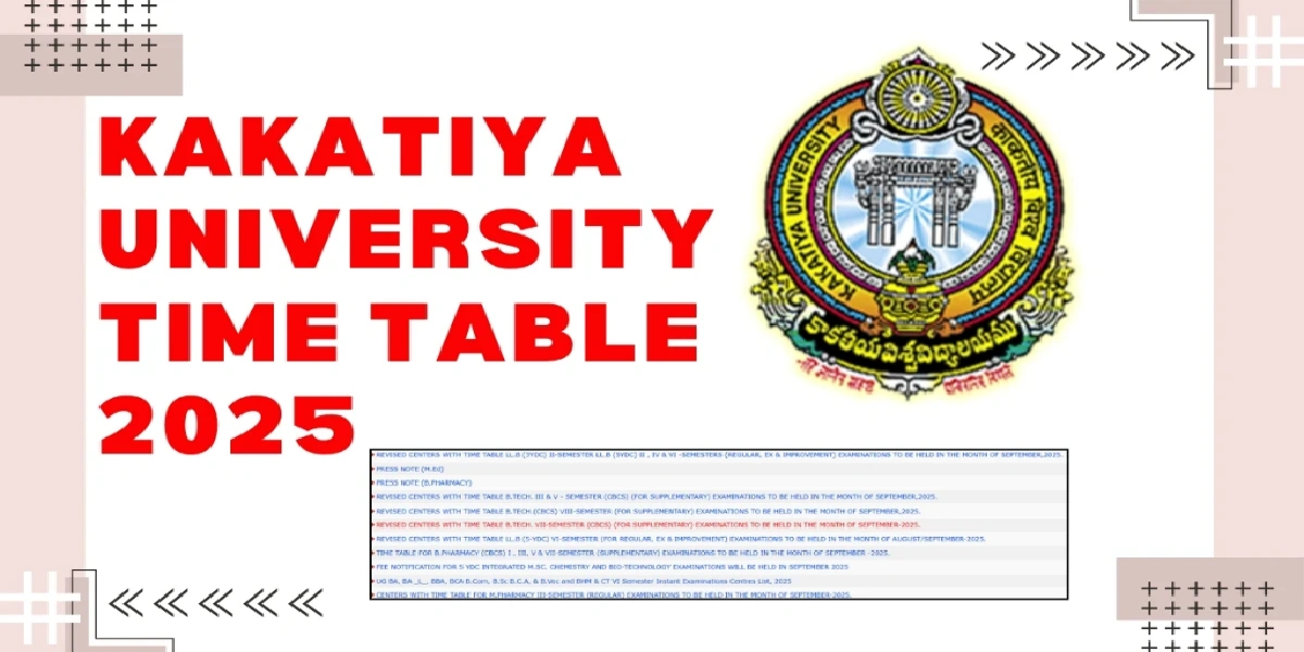 KAKATIYA University Time Table 2025