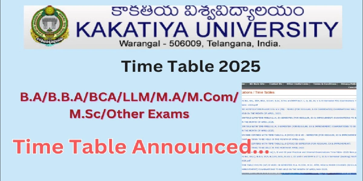 KAKATIYA University Time Table 2025