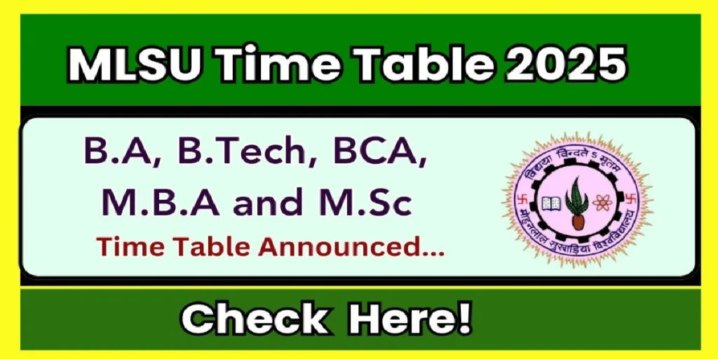 MLSU Time Table 2025