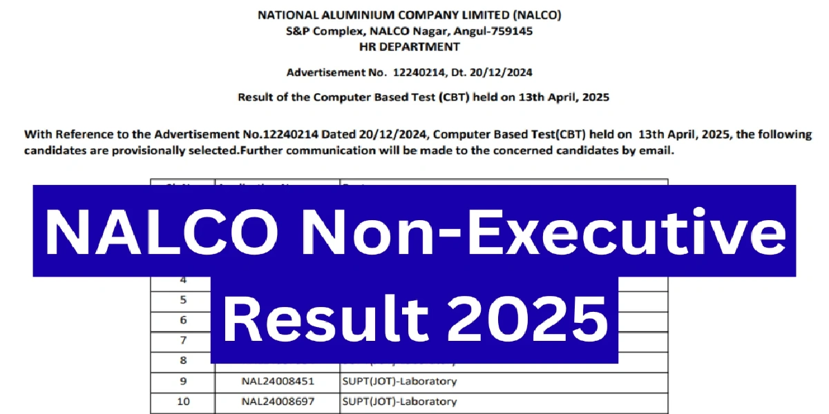 NALCO Non Executive Result 2025