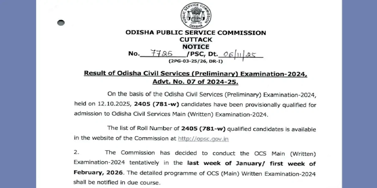 OPSC OCS Result 2025