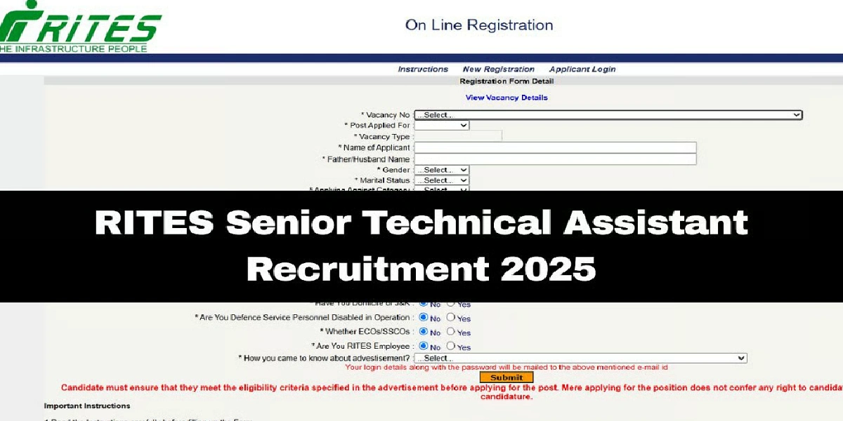RITES Senior Technical Assistant Online Form 2025