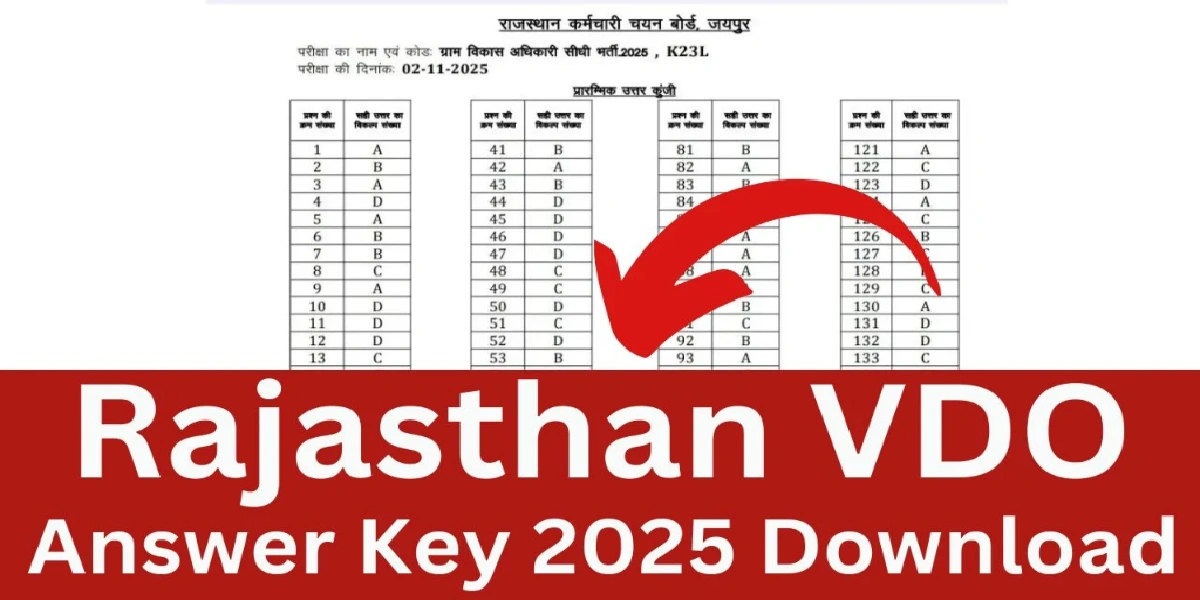 Rajasthan VDO Answer Key 2025