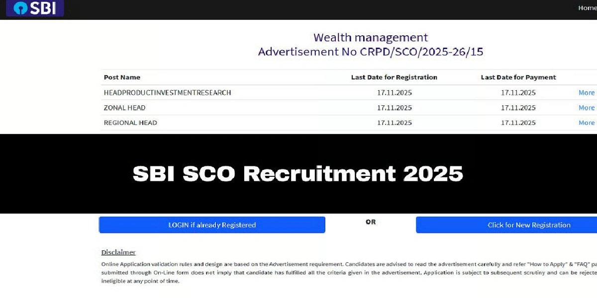 SBI SCO Online Form 2025