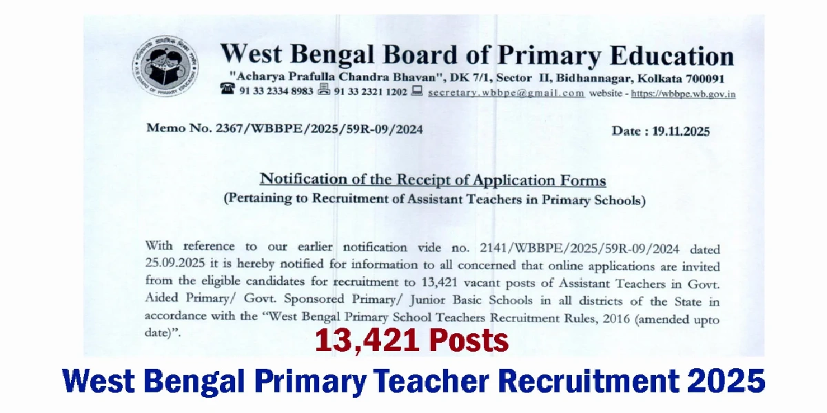 WBBPE Assistant Teachers Online Form 2025