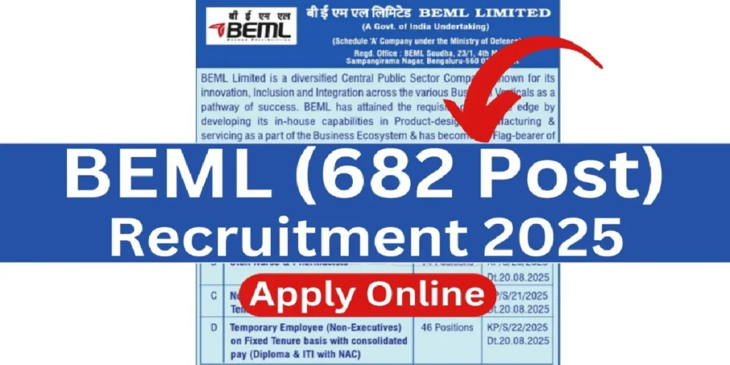 BEML Various Vacancies Online Form 2025