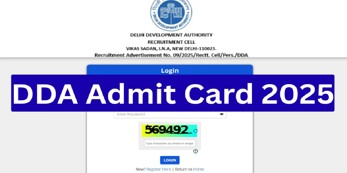DDA JE and Other Posts Admit Card 2025