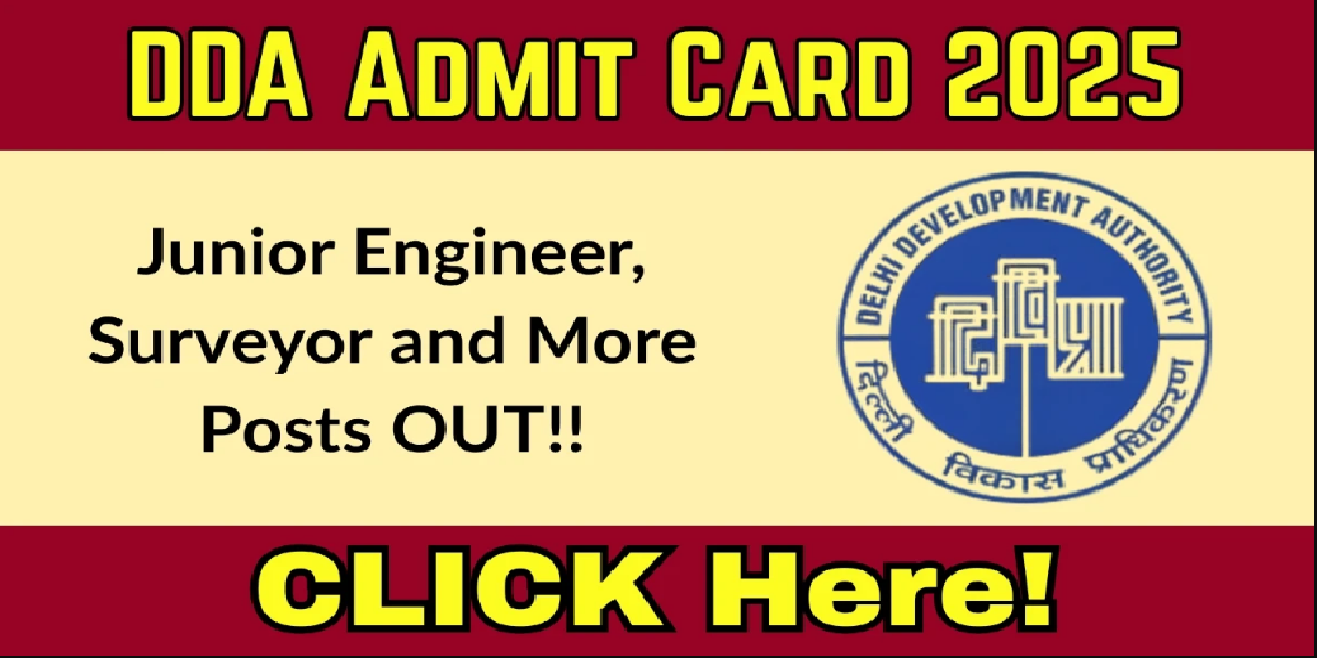 DDA JE and Other Posts Admit Card 2025