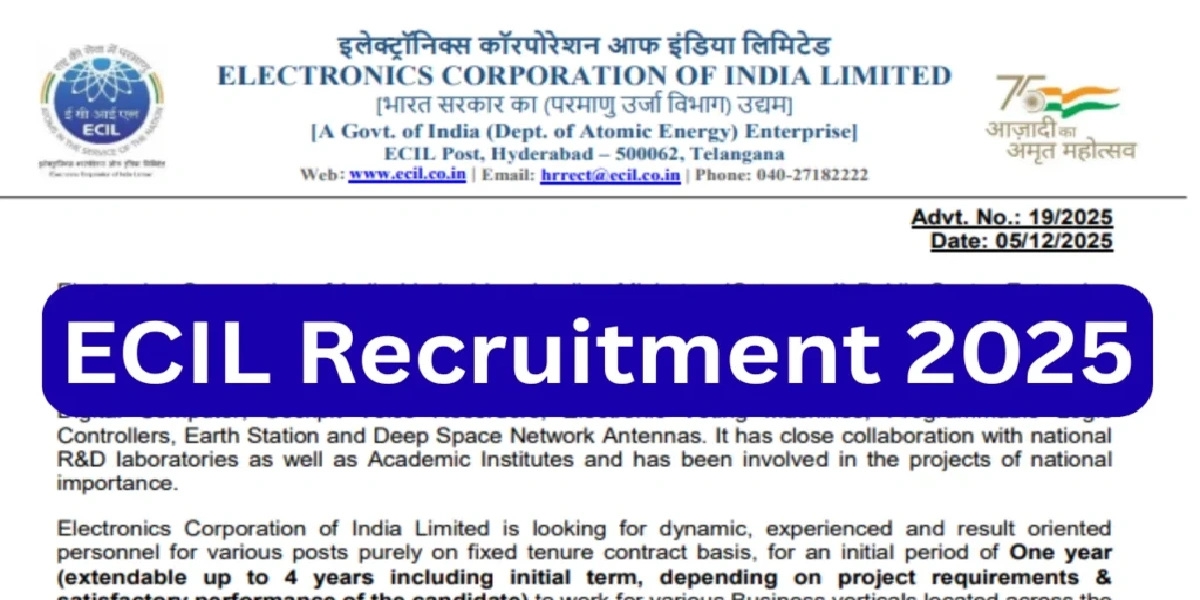 ECIL Various Vacancies Walk in 2025