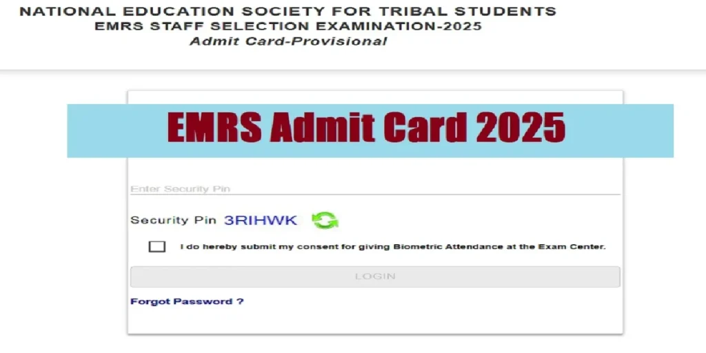 EMRS Hostel warden and others posts admit card 2025