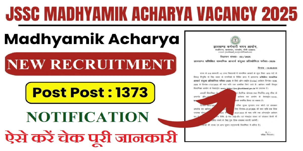 JSSC Madhyamik Acharya JTMACCE Exam Date 2025 