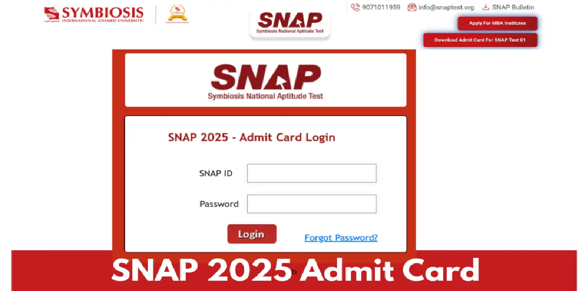SNAP Test 1 Admit Card 2026