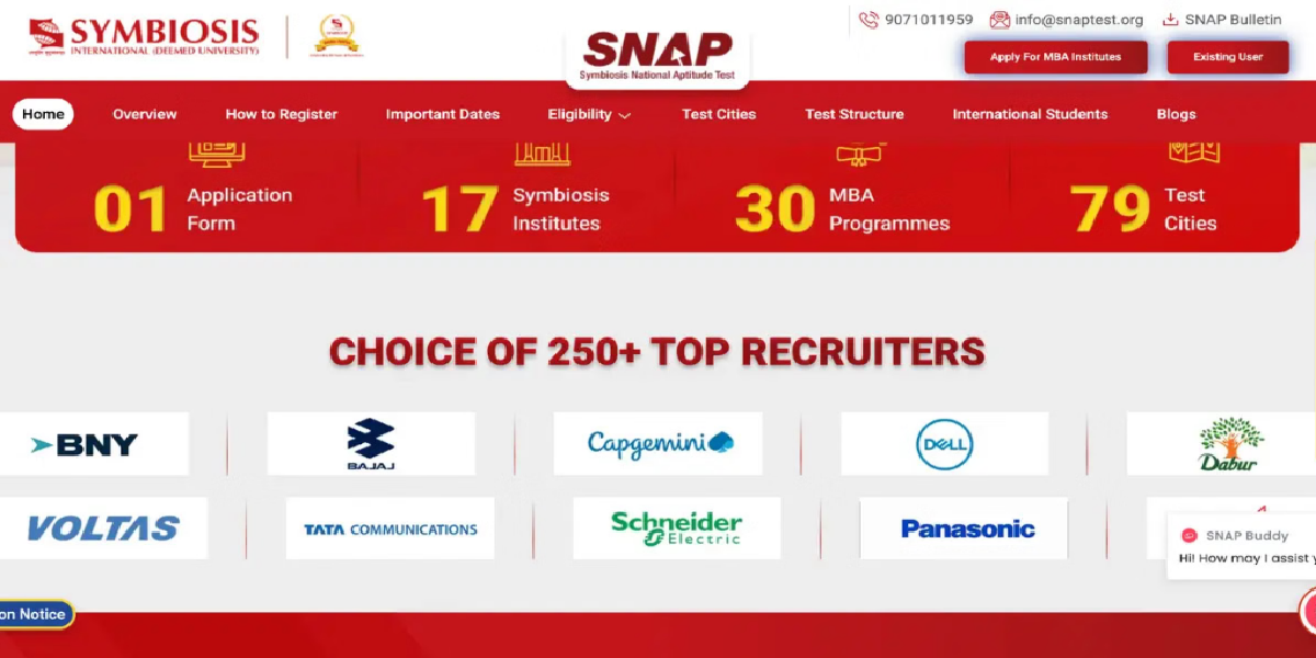 SNAP Test 1 Admit Card 2026