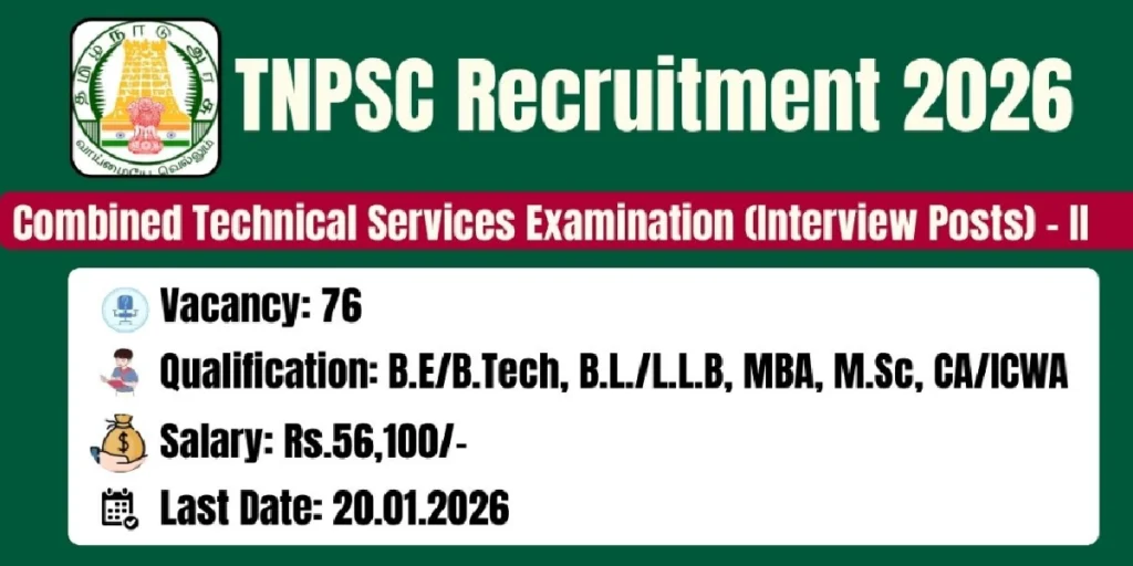 TNPSC CTSE RECRUITMENT ONLINE FORM 2025-2026
