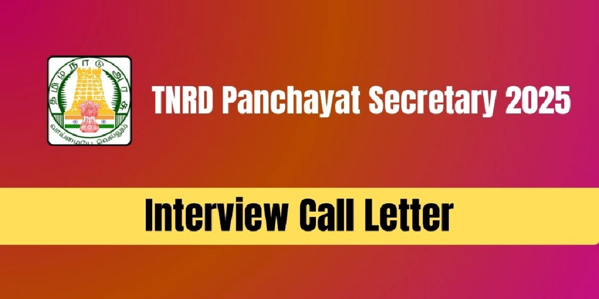 TNRD Panchayat Secretary Interview Call Letter 2025 