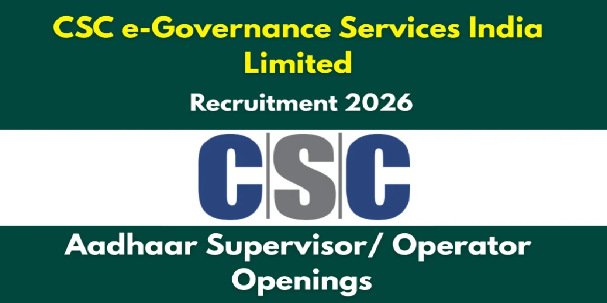 Aadhaar Supervisor and Operator Online Form 2026