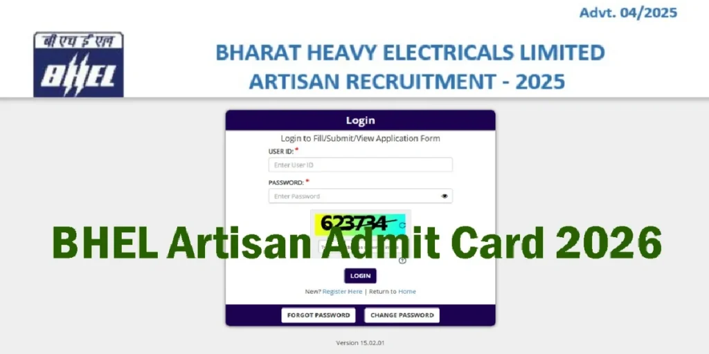 BHEL Artisan Admit Card 2026
