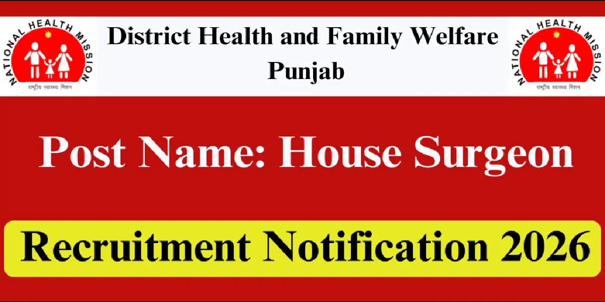 DHFW Punjab House Surgeon Online Form 2026
