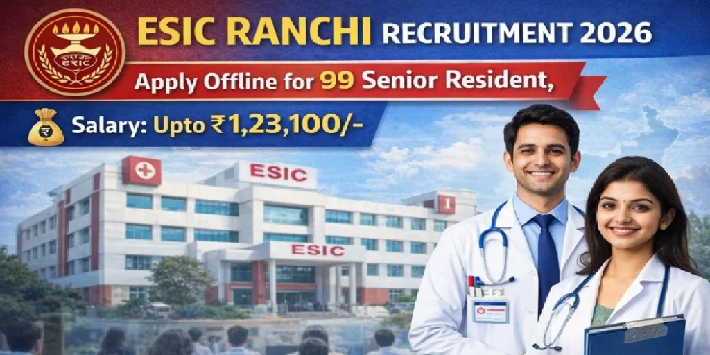 ESIC Ranchi Teaching Faculty, Senior Resident Offline Form 2026