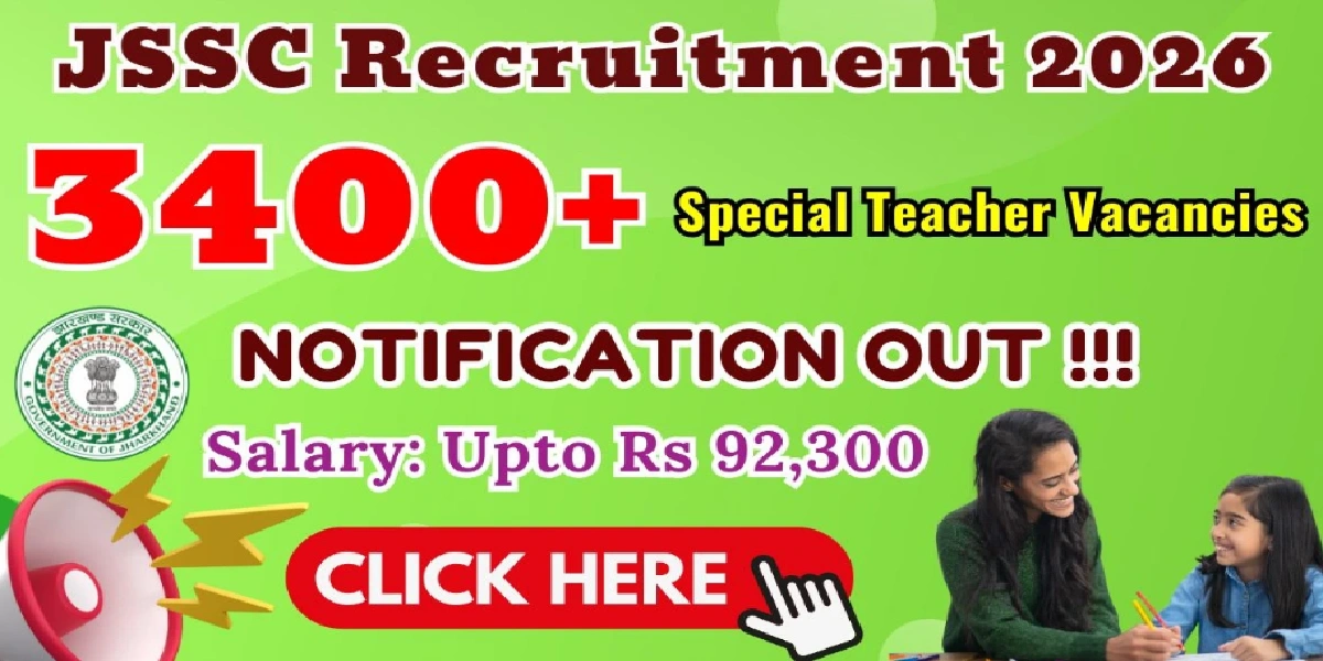 JSSC Special Teacher Online Form 2026