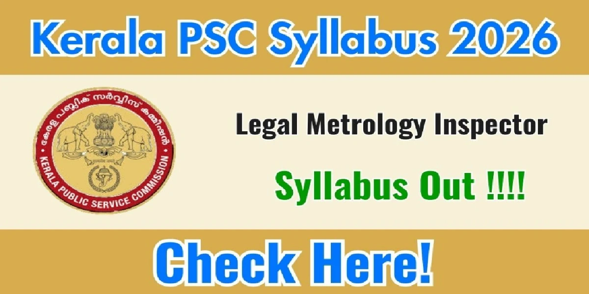 Kerala PSC Legal Metrology Inspector Syllabus 2026