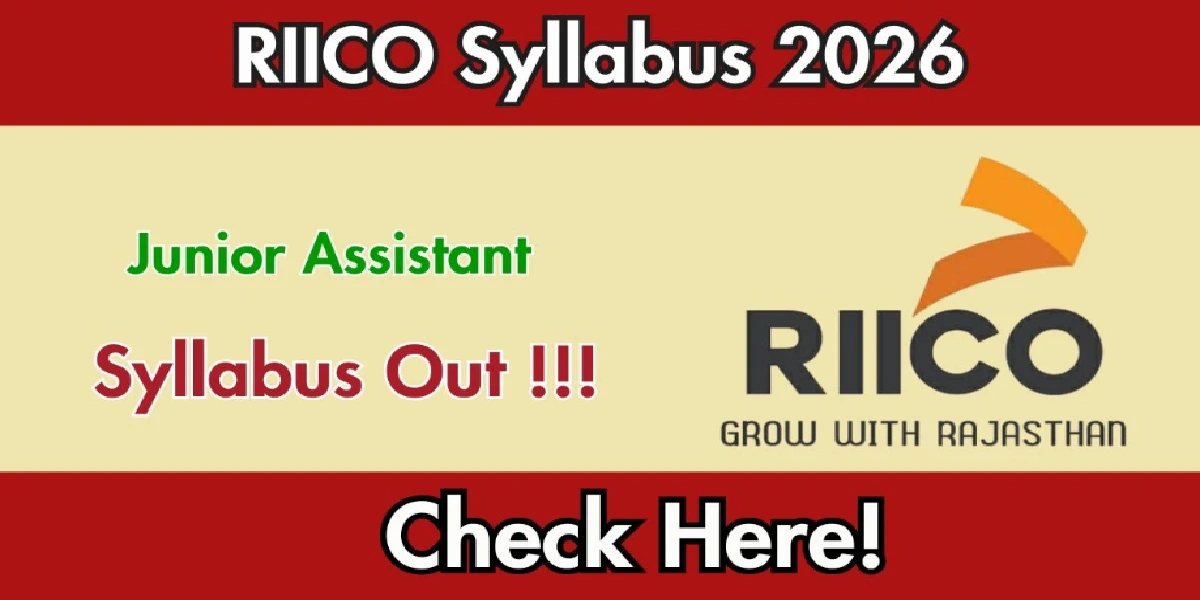 RIICO Junior Assistant Syllabus 2026