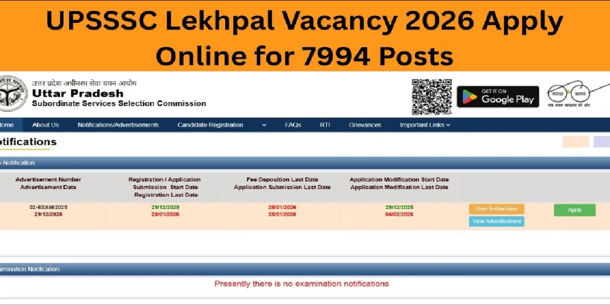 UP Lekhpal Online Form 2026
