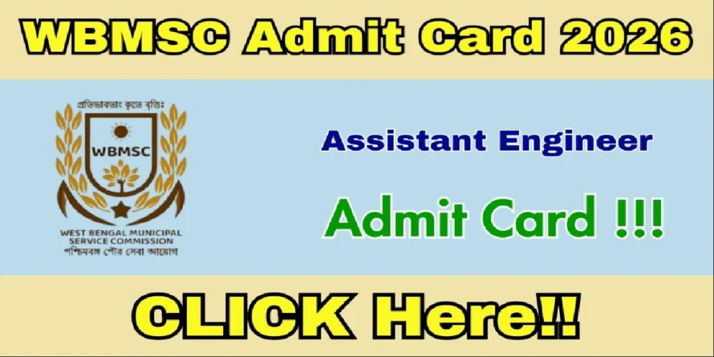 WBMSC Assistant Engineer Admit Card 2026