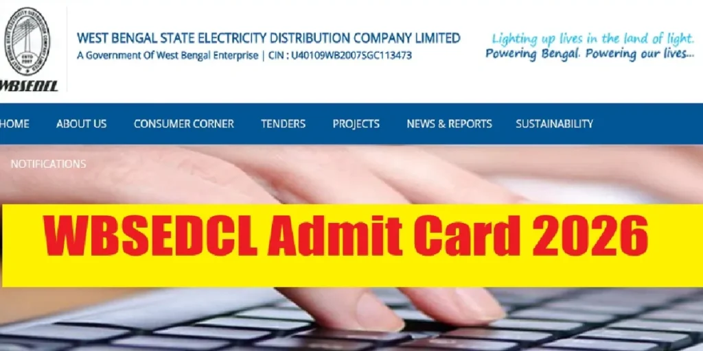 WBSEDCL JE and Assistant Manager Admit Card 2026