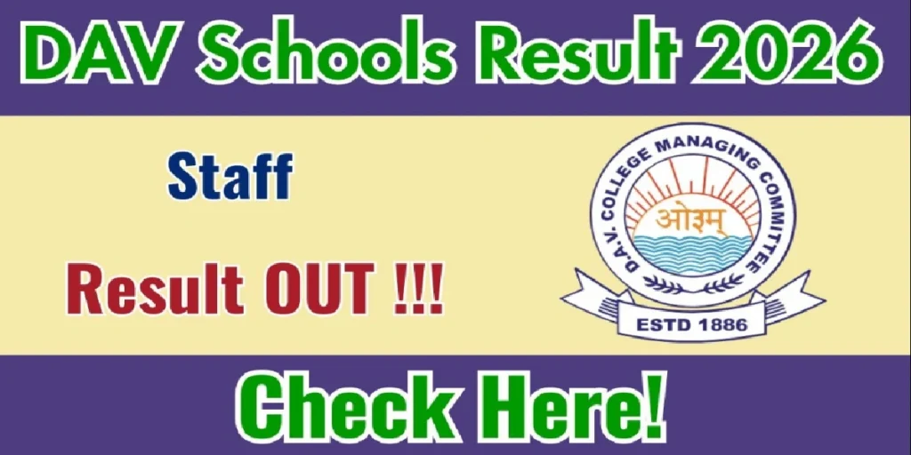 DAV Schools Staff Result 2026
