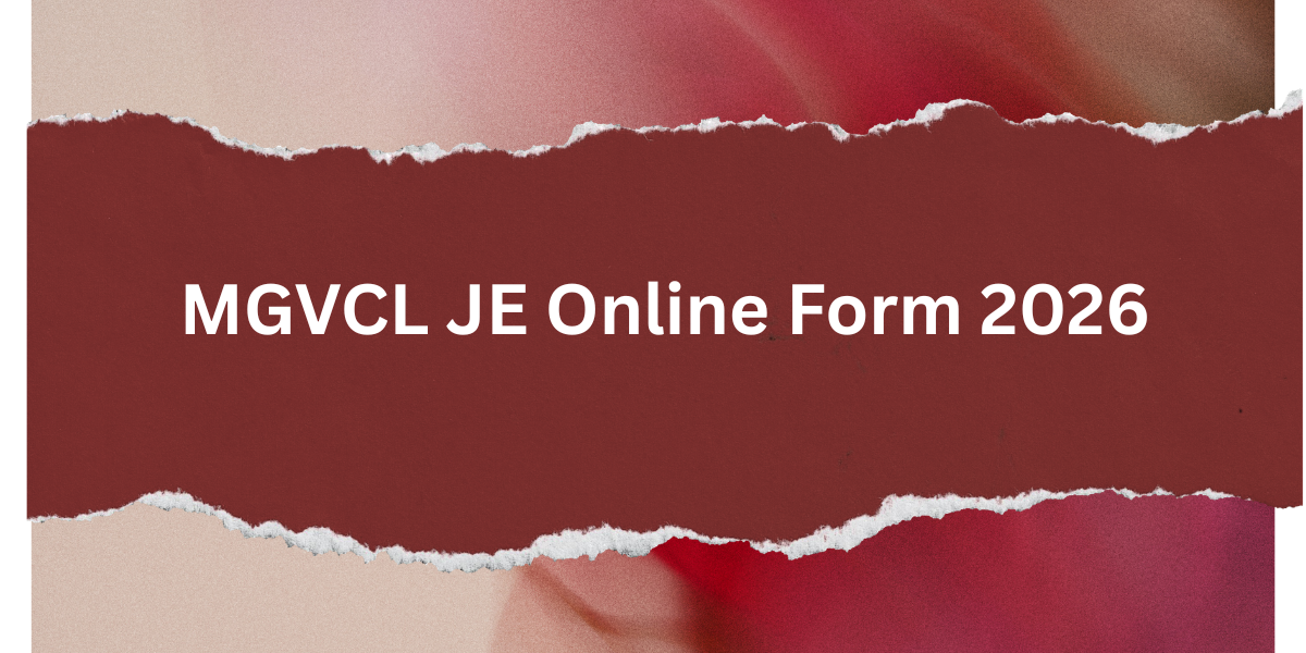 MGVCL JE Online Form 2026