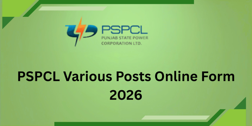 PSPCL Various Posts Online Form 2026